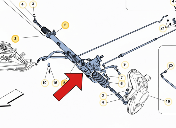 Ferrari 458 Steering Rack Rebuild Service 264539, 259957